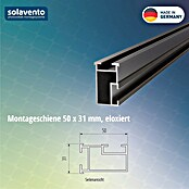 Solavento Montageschiene Solavento (3 650 x 31 x 50 mm, Schwarz, Geeignet für: Schrägdach) | BAUHAUS