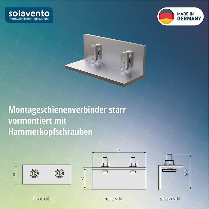 Solavento Verbindungselement Solavento (Aluminium, Geeignet für: Schrägdach) | BAUHAUS
