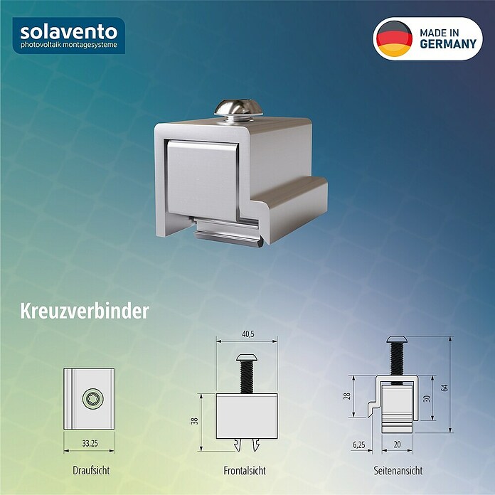 Solavento Kreuzverbinder Solavento (Aluminium, Geeignet für: Schrägdach) | BAUHAUS