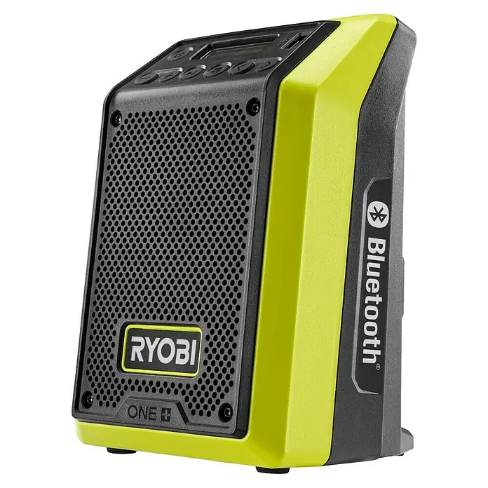 Ryobi ONE+ Akku-Bluetooth-Radio RRDAB18-0 - 10 W, Ohne Akku - Das Ryobi ONE+ Radio ist ein kompakter und robuster Lautsprecher, ideal für Baustellen oder den Garten. Es bietet Bluetooth-Konnektivität.