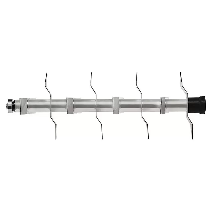 Einhell Ersatzmesserwalze GC-ES/SA1231/1 - Passend für: Einhell Elektro-Vertikutierer-Lüfter GC-ES/SA 1231/1 - Silberfarbenes zylindrisches Heizelement mit dünnen Metalldrähten und schwarzer Endkappe.