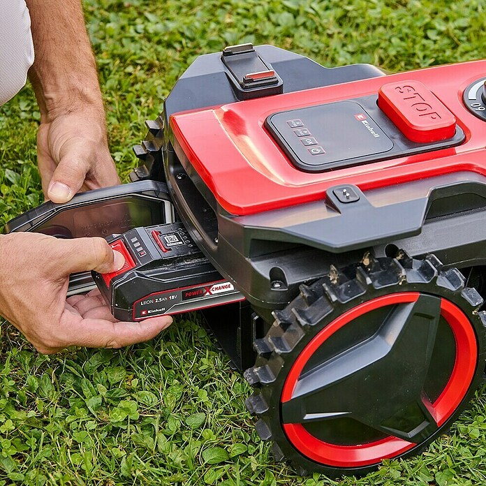 Einhell Power X-Change 18V Mähroboter Freelexo 500 (500 m², Schnittbreite: 18 cm, Induktionsgestützte Navigation, Begrenzungskabel) | BAUHAUS