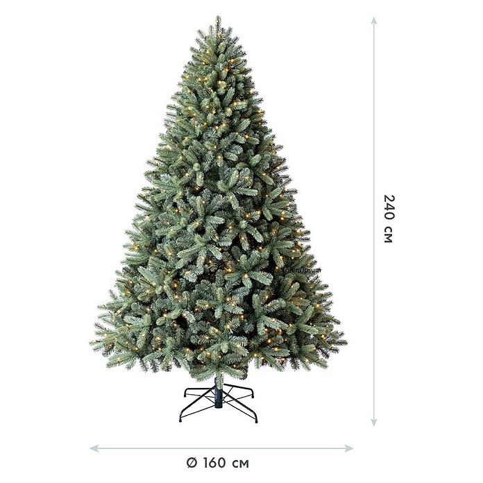 Evergreen Künstlicher Weihnachtsbaum Vermont Fichte (Höhe: 240 cm, Grün, LED-Beleuchtung) | BAUHAUS