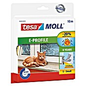 tesa MOLL E-Rillenprofildichtung (Weiß, 10 m x 9 mm x 4 mm, Geeignet für: Spaltenbreiten 1 - 3,5 mm)