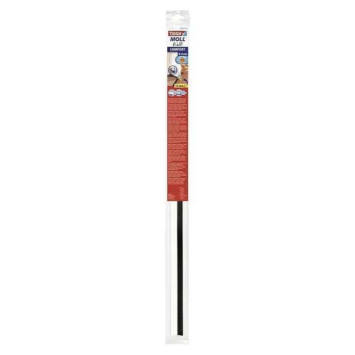 Tesa INSULATION Burlete para puerta confort aluminio - Blanco, Apto para: Desajustes de hasta 15 mm de ancho - El burlete para puerta Tesa Moll Comfort Alu ofrece protección fiable contra corrientes de aire y dura hasta 8 años, autoadhesivo.