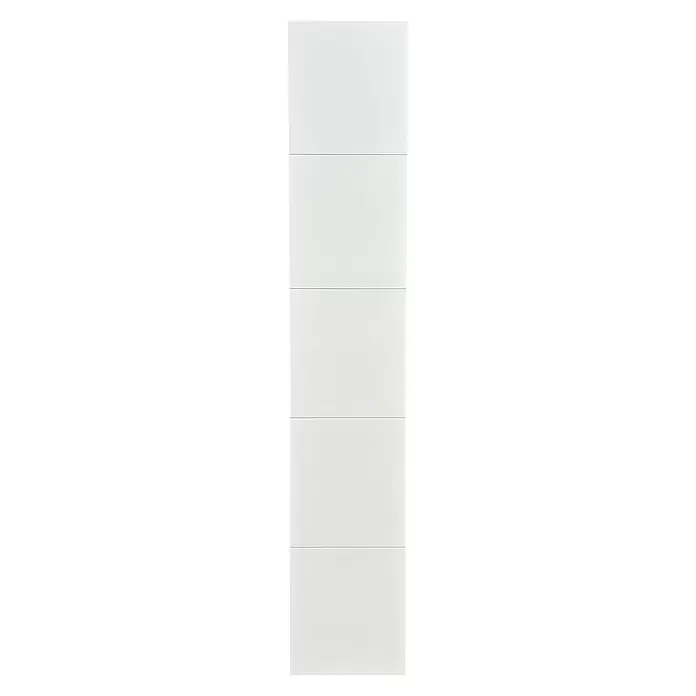 Modulkit Puerta batiente - An x Al: 400 x 2.302 mm, Blanco - Puerta de garaje seccional blanca con paneles horizontales texturizados.