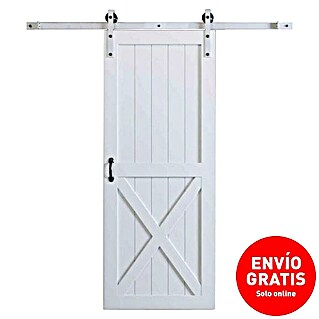 Puerta corredera de madera Avery (An x Al: 85 x 210 cm, Blanco)
