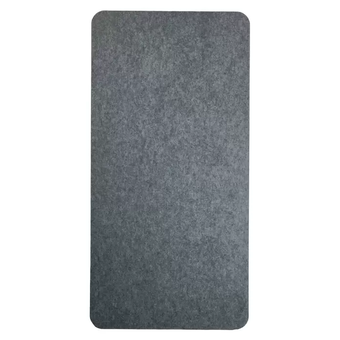Silenti Akustikpaneel - 2 Stk., Hellgrau, 100 cm x 50 cm x 50 mm - Graues rechteckiges Filzpaneel mit abgerundeten Ecken.