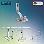Solavento Dachhaken Solavento (Breite: 140 mm, Edelstahl, 3x verstellbar, Geeignet für: Schrägdach) | BAUHAUS