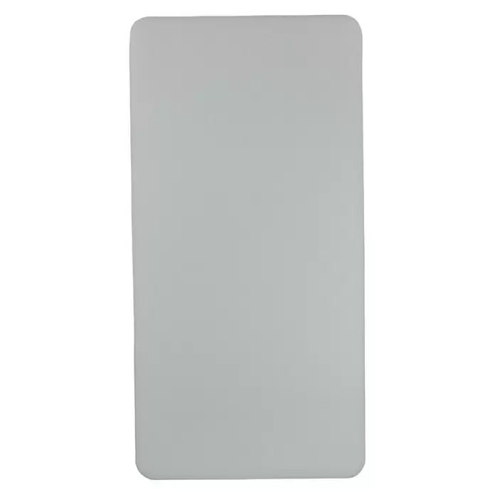 Silenti Akustikpaneel - 2 Stk., Weiß, 100 cm x 50 cm x 50 mm - Hellgraues, rechteckiges Panel mit abgerundeten Ecken, das eine glatte Oberflächenstruktur zeigt.