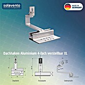 Solavento Dachhaken Solavento (Breite: 160 mm, Aluminium, 4 x verstellbar, Geeignet für: Schrägdach) | BAUHAUS