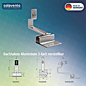 Solavento Dachhaken Solavento (Breite: 100 mm, Aluminium, 3 x verstellbar, Geeignet für: Schrägdach) | BAUHAUS