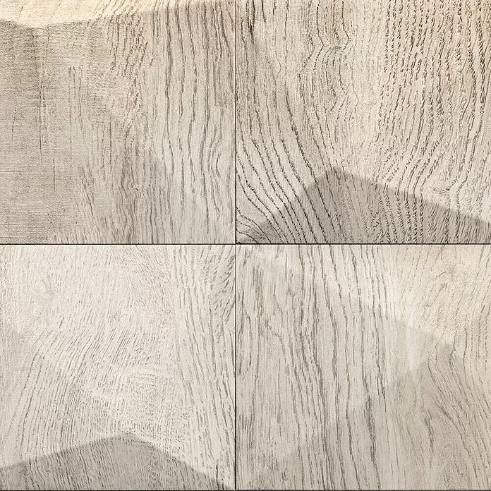 Marburg GZSZ Vliestapete Holzwand - Grau/Beige, 3D-Optik, 10,05 x 0,53 m - Vier helle Holzplatten mit natürlicher Maserung, quadratisch angeordnet, bilden eine strukturierte Oberfläche.