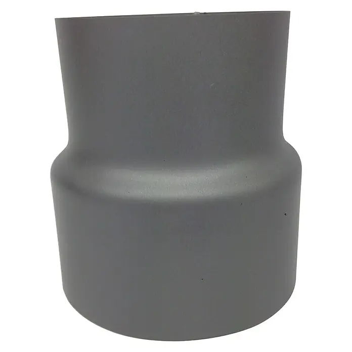 Ofenrohrreduzierung - Durchmesser: 150 mm - 120 mm, Senotherm lackiert, Gussgrau - Grauer PVC-Reduzierer für Rohre, ein vielseitiges Sanitärteil zur Verbindung von Rohren unterschiedlicher Größe.