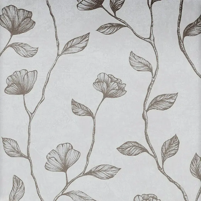 Marburg GZSZ Vliestapete Blumenranke - Grau/Bronze, Floral, 10,05 x 0,53 m - Elegante Tapete mit floralem Muster. Die zarten Blüten und Blätter in Grau- und Beigetönen verleihen jedem Raum eine stilvolle Note.