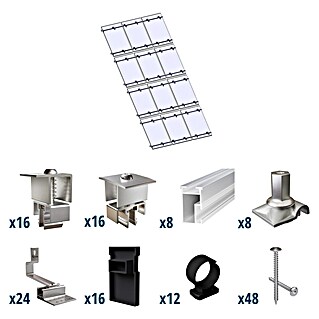Solavento Befestigungs-Set Typ 2 (Passend für: 12 Solarmodule (3x4), Geeignet für: Schrägdach)