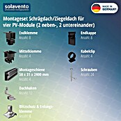 Solavento Befestigungs-Set Typ 1 (Passend für: 4 Solarmodule (2x2), Witterungsbeständig, Geeignet für: Schrägdach) | BAUHAUS