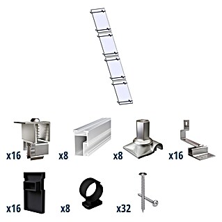 Solavento Befestigungs-Set Typ 2 (Passend für: 4 Solarmodule (1x4), Geeignet für: Schrägdach)