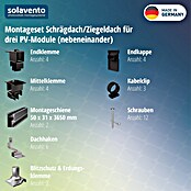 Solavento Befestigungs-Set Typ 1 (Passend für: 3 Solarmodule (3x1), Witterungsbeständig, Geeignet für: Schrägdach) | BAUHAUS