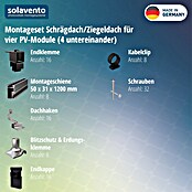 Solavento Befestigungs-Set Typ 1 (Passend für: 4 Solarmodule (1x4), Witterungsbeständig, Geeignet für: Schrägdach) | BAUHAUS