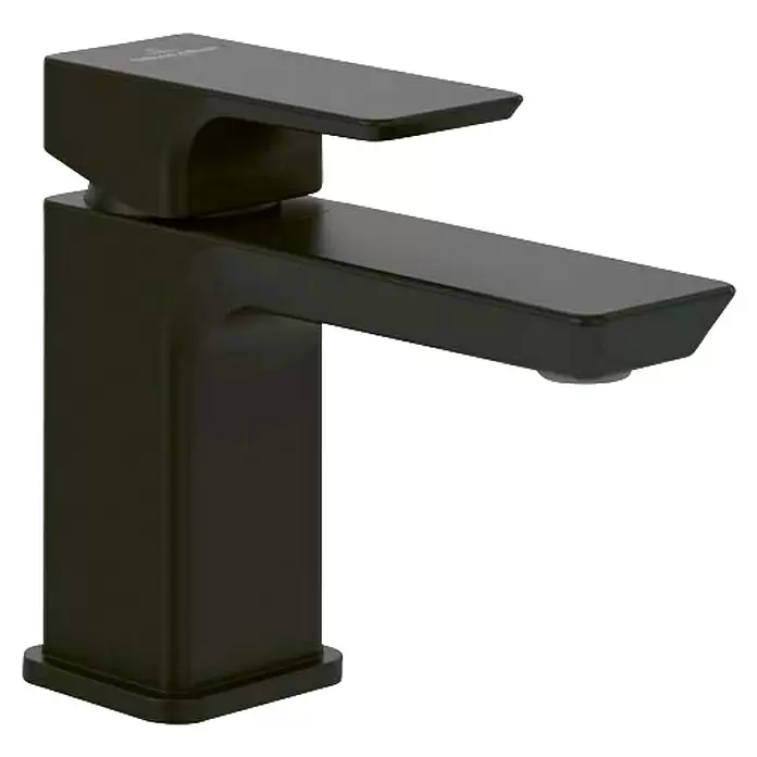 Villeroy & Boch Waschtischarmatur Subway 3.0 - Schwarz, Matt - Moderner, mattschwarzer Einhebelmischer mit quadratischem Design.