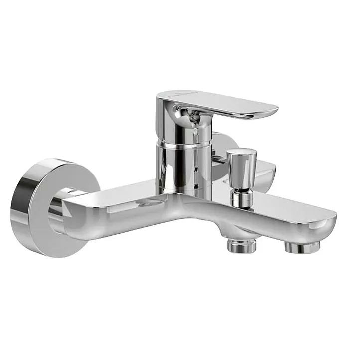 Badewannenarmatur ONOVO - Chrom, Glänzend - Chrom Badewannenarmatur mit Umsteller.