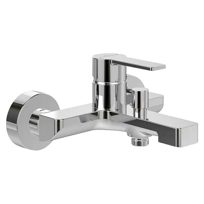 Villeroy & Boch Badewannenarmatur Architectura - Chrom, Glänzend - Polierte Chrom-Einhebel-Badewannenarmatur mit flachem, breitem Auslauf und modernem Design.