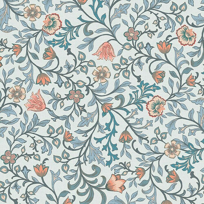 Marburg Heritage Vliestapete Blumenallover (Blau, Floral, 10,05 x 0,53 m) | BAUHAUS