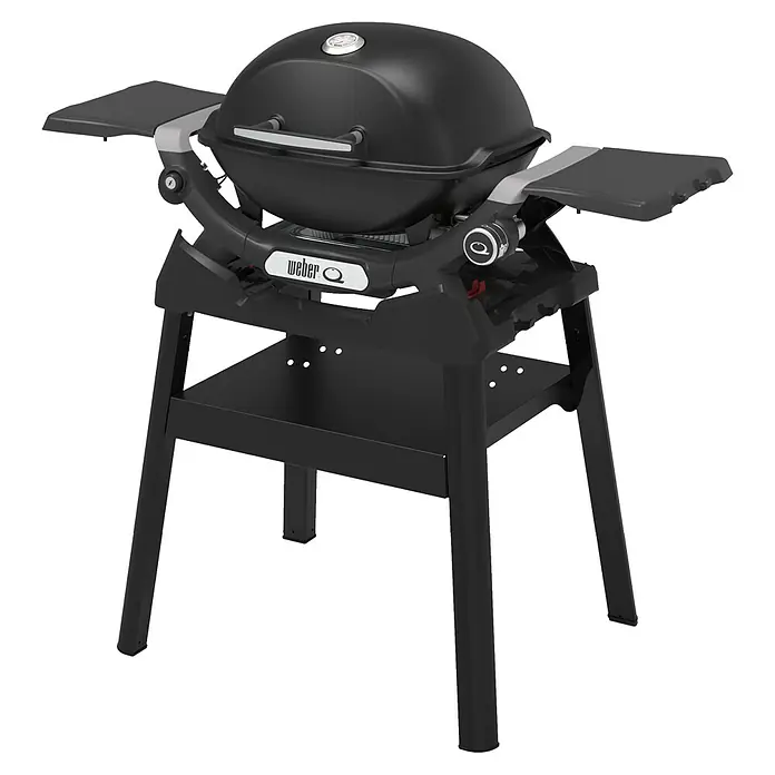 Weber Gasgrill Q 1200 N - Grillfläche (B x T): 45 x 36 cm, 2,94 kW, Anzahl Brenner: 1 Stk., Standgrill - Weber Q 1200 Gasgrill in Schwarz. Kompakter, tragbarer Grill für Balkon, Terrasse oder Camping mit klappbaren Seitentischen und Thermometer im Deckel.