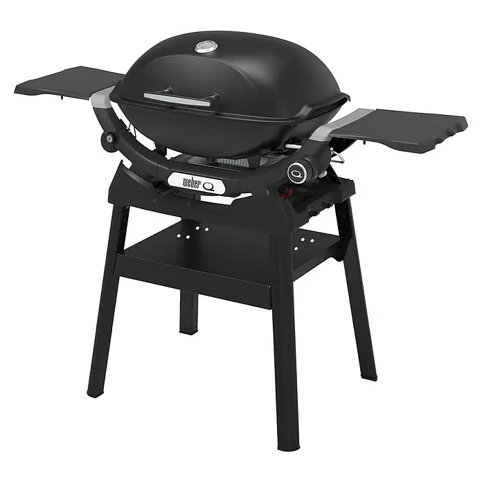 Weber Gasgrill Q 2200 N - Grillfläche (B x T): 56 x 41 cm, 4,11 kW, Anzahl Brenner: 1 Stk. - Schwarzer Weber Q 2400 Elektrogrill mit Seitenablagen und Untergestell für optimalen Komfort beim Grillen.