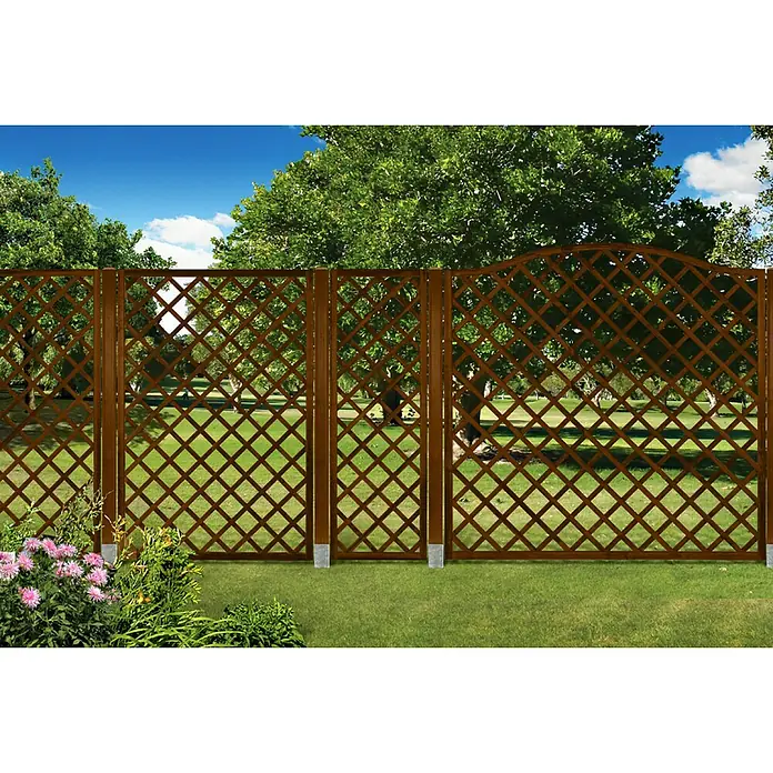 Andrewex Rankgitter Nancy - 180 x 180 cm, Braun - Gartenzaun aus Holz mit Rautenmuster. Ideal für den Garten als Sichtschutz oder zur Dekoration mit Pflanzen.