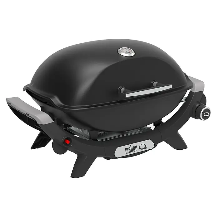 Weber Gasgrill Q 2100 N - Grillfläche (B x T): 56 x 41 cm, 4,11 kW, Anzahl Brenner: 1 Stk. - Abbildung eines Weber Q Grills, einem kompakten und tragbaren Grillgerät für den Außenbereich. Ideal für Picknicks und Balkone.