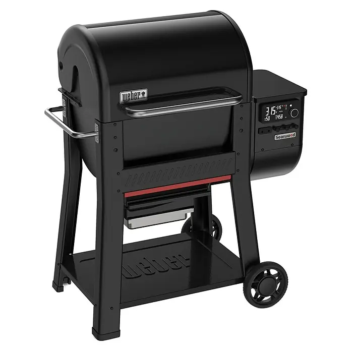 Weber Pelletgrill Searwood - Grillfläche (B x T): 60 x 44,5 cm, Schwarz - Hier ist ein Weber Searwood Pellet-Grill mit digitaler Steuerung und robustem Design.