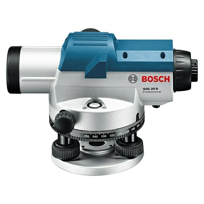 Bosch Professional Optisches Nivelliergerät GOL 20 DArbeitsbereich: Max. 60 m, Maßeinteilung: 1° (Horizontalkreis) Left Side View