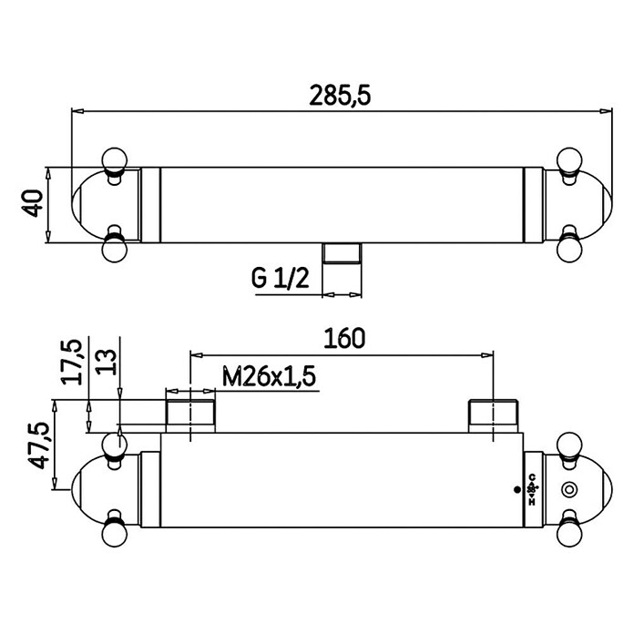 Camargue Termostat za prho  (Lastnosti površine: Sijaj) | 3564 - Thermostatarmaturen QM | DAFB - Armaturen QM | DAF - Armaturen Brausen | DA - Badausstattung/Bäderwelt | D - Sanitär | BAUHAUS