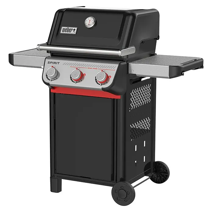 Weber Gasgrill Spirit E-325 GBS - Grillfläche (B x T): 52 x 44 cm, 9,1 kW, Anzahl Brenner: 3 Stk. - Hier ist ein Weber Spirit Gasgrill mit Seitentischen, der sich perfekt zum Grillen im Freien eignet.\n