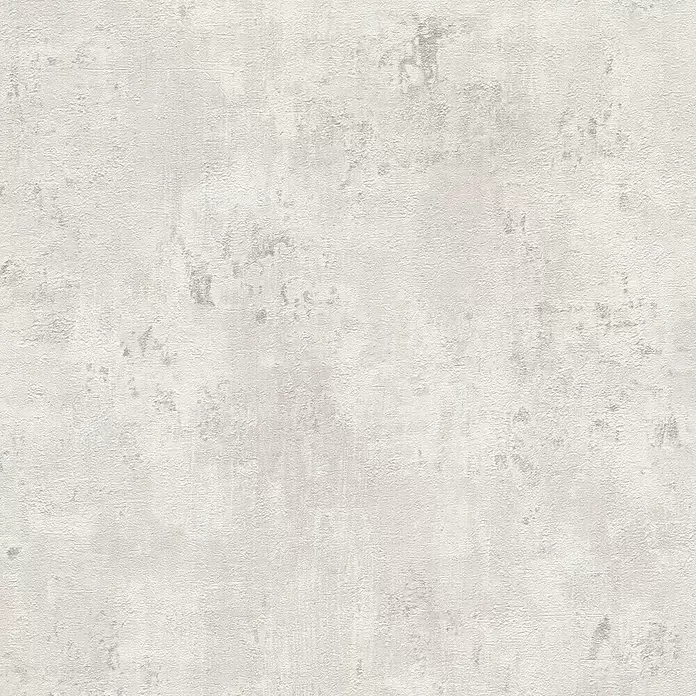A.S. Création Stories of Life Vliestapete Patina - Weiß-Grau-Silber, Betonoptik, 10,05 x 0,53 m - Texturierte cremeweiße Wandoberfläche mit subtilen grauen Used-Effekten.