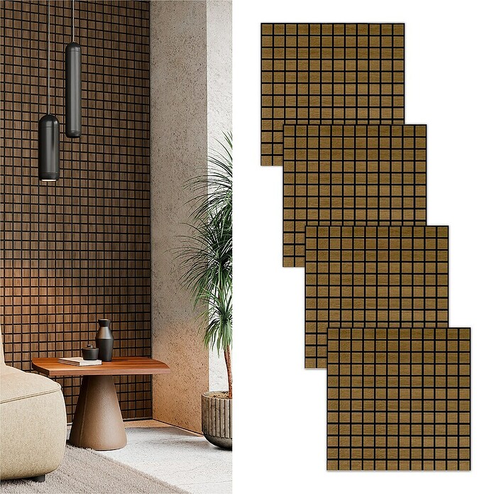 acous Akustikpaneel Blockbuster (Eiche rustikal, L x B x S: 610 x 610 x 10,3 mm, 4 Stk.) | BAUHAUS