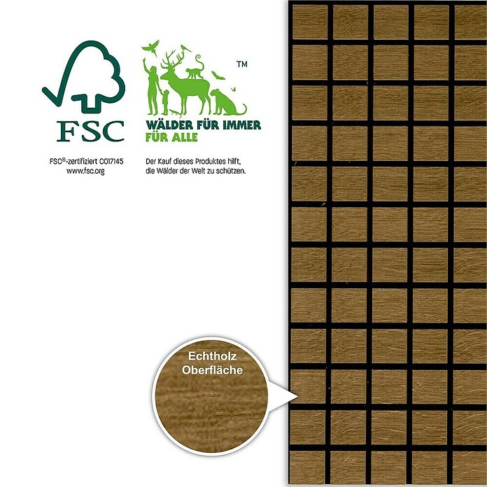 acous Akustikpaneel Blockbuster (Eiche rustikal, L x B x S: 610 x 610 x 10,3 mm, 4 Stk.) | BAUHAUS