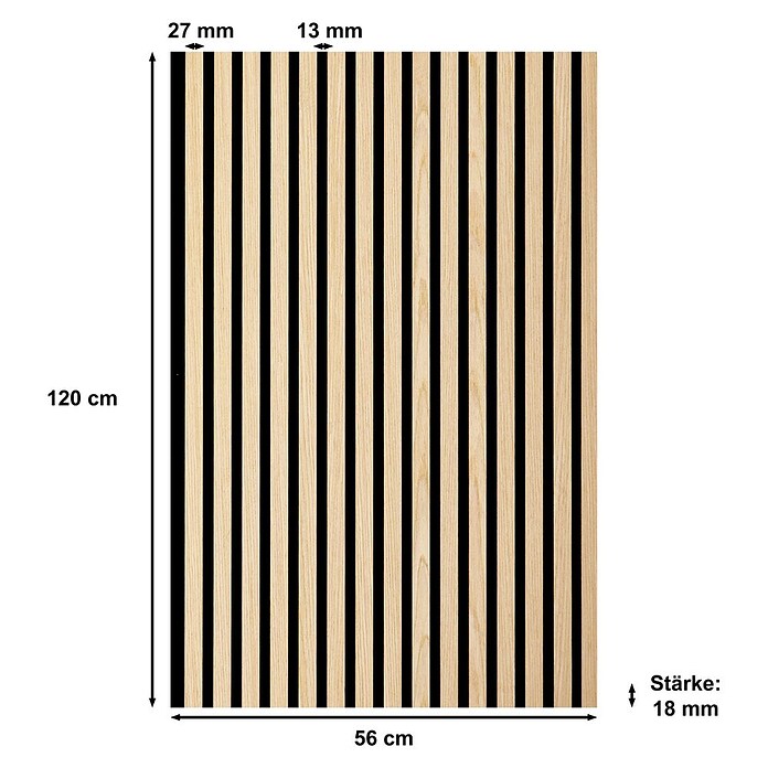 Sonido Akustikpaneel Elements (New Oak Light, L x B x S: 1 200 x 560 x 18 mm) | BAUHAUS