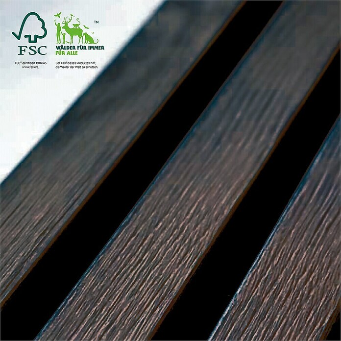 Sonido Akustikpaneel Elements (Black Oak, L x B x S: 1 200 x 560 x 18 mm) | BAUHAUS
