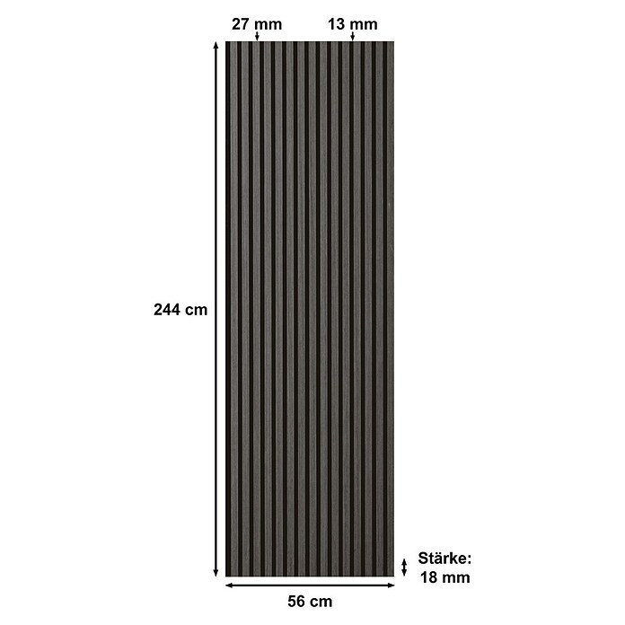 Sonido Akustikpaneel Elements (Black Oak, L x B x S: 2 440 x 560 x 18 mm) | BAUHAUS
