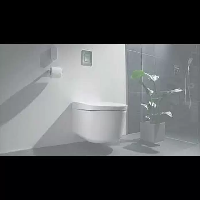 Grohe Wand-Dusch-WC-Set Sensia - Spülrandlos, Mit antibakterieller Glasur, Spülform: Tief, WC Abgang: Waagerecht, Weiß - GROHE Sensia Dusch-WC
