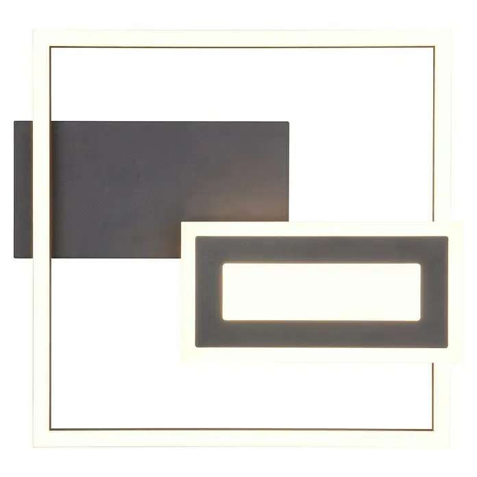 Trio Lighting Plafón LED para pared y techo Spiro - 22 W, L x An x Al: 30 x 33 x 4 cm, Negro, Blanco cálido - Lámpara de pared LED moderna con diseño geométrico. La lámpara proporciona una iluminación elegante.