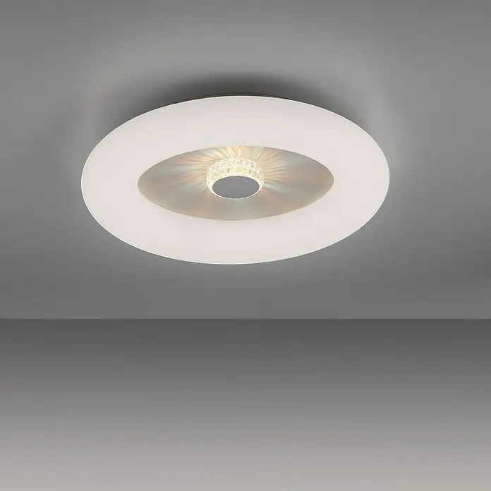 Just Light Plafón LED redondo Vertigo - 30 W, Ø x Al: 50 x 13,5 cm, Blanco, Multicolor - Lámpara de techo redonda y moderna con un elemento de iluminación central que distribuye una luz difusa y agradable por la habitación.