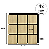 Sonido Akustikpaneel Quadrum (New Light Oak, 600 x 585 x 18 mm, 4 Stk.) | BAUHAUS