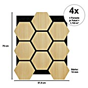 Sonido Akustikpaneel Hexagon (New Light Oak, L x B x S: 760 x 574 x 18 mm, 4 Stk.) | BAUHAUS