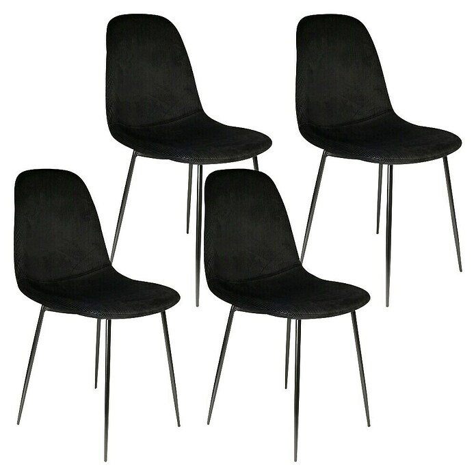 Home Deco Factory Silla Giulia (Negro, 4 pzs.) | BAUHAUS
