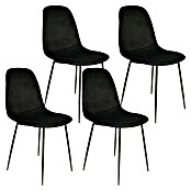 Home Deco Factory Silla Giulia (Negro, 4 pzs.) | BAUHAUS