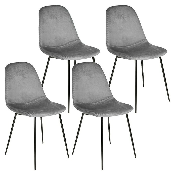 Home Deco Factory Silla Giulia (Gris oscuro, 4 pzs.) | BAUHAUS